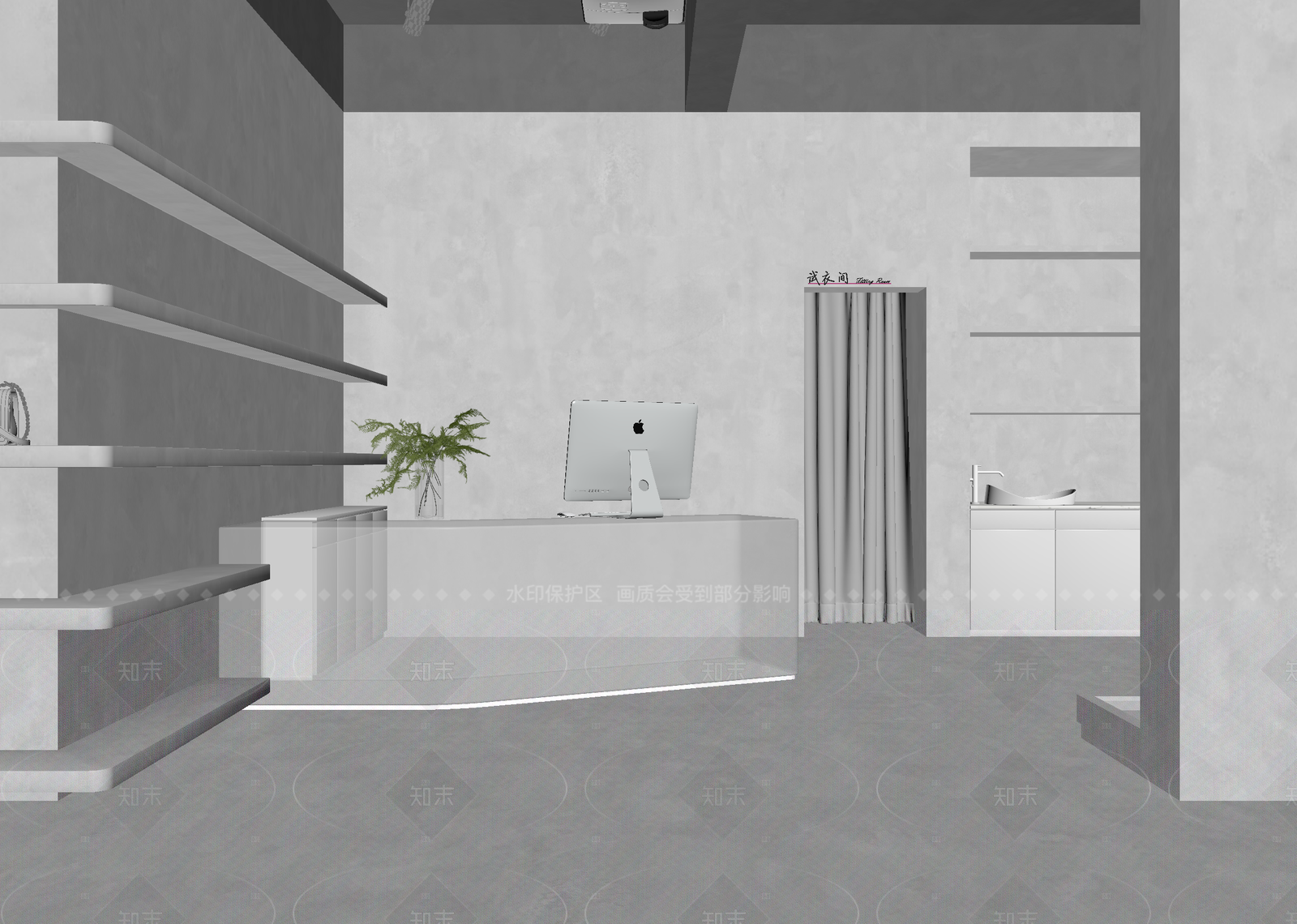 现代售楼处3D模型下载【ID:1214968444】