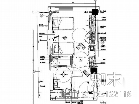 [吉林]高档商务酒店无障碍客房装修图cad施工图下载【ID:165122118】