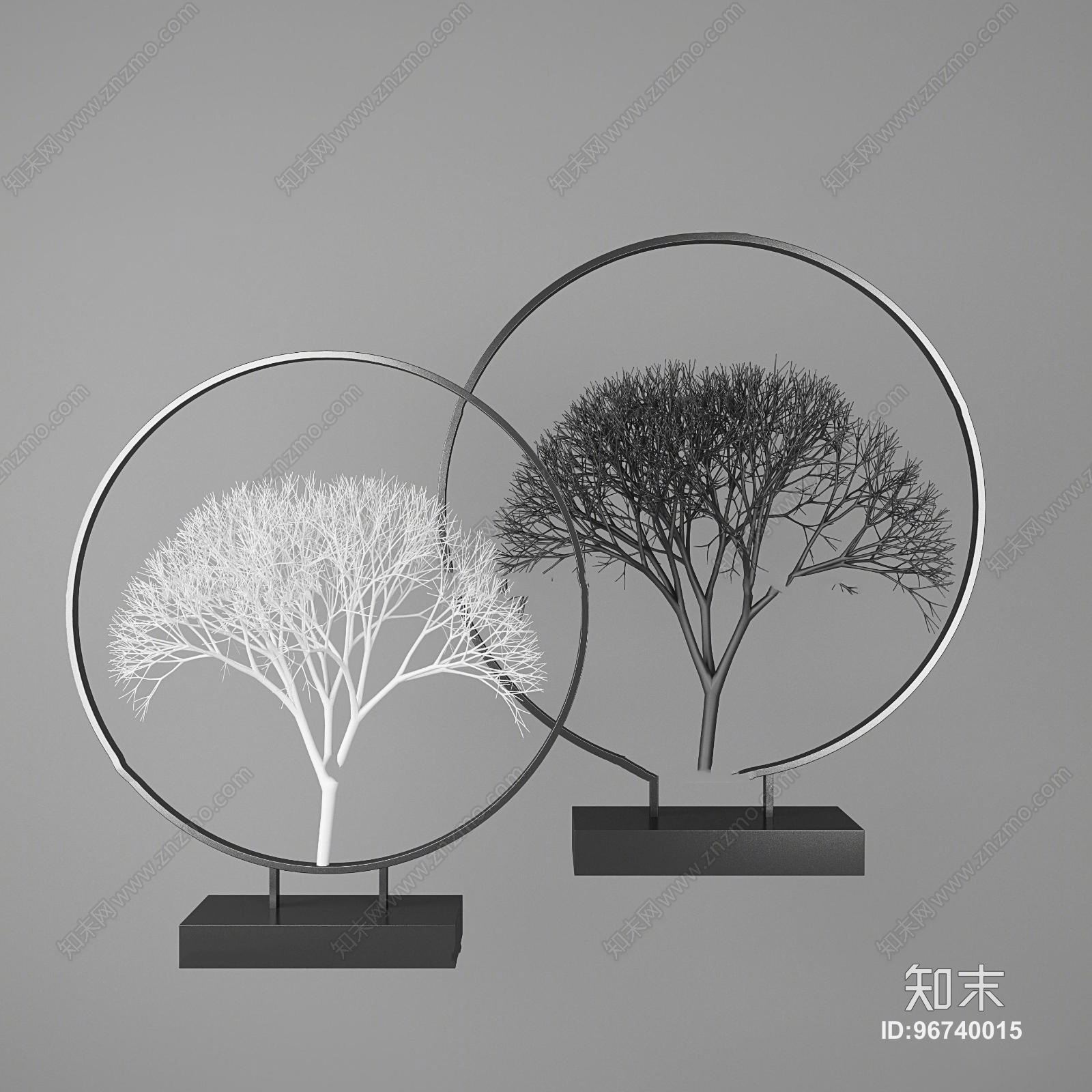 现代金属树枝摆件3D模型下载【ID:96740015】