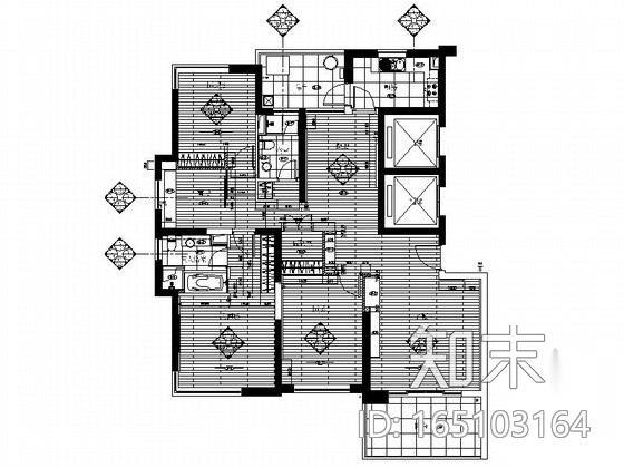 [上海]现代风格酒店式公寓样板房装修施工图施工图下载【ID:165103164】