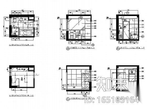 [上海]现代风格酒店式公寓样板房装修施工图施工图下载【ID:165103164】