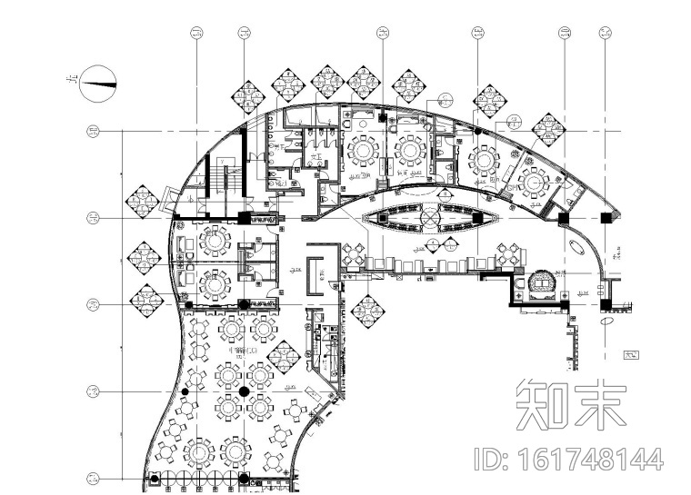 北京五星酒店中餐厅装修CAD施工图cad施工图下载【ID:161748144】