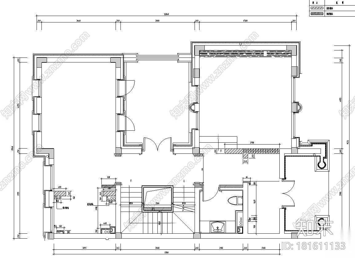 [浙江]杭州昆仑府550方大都会风格样板房施工图设计（包...cad施工图下载【ID:181611133】