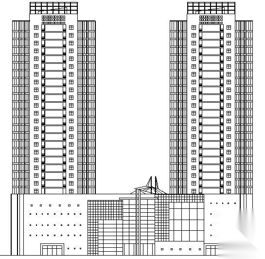 二十八层办公综合楼建筑方案图cad施工图下载【ID:151423191】