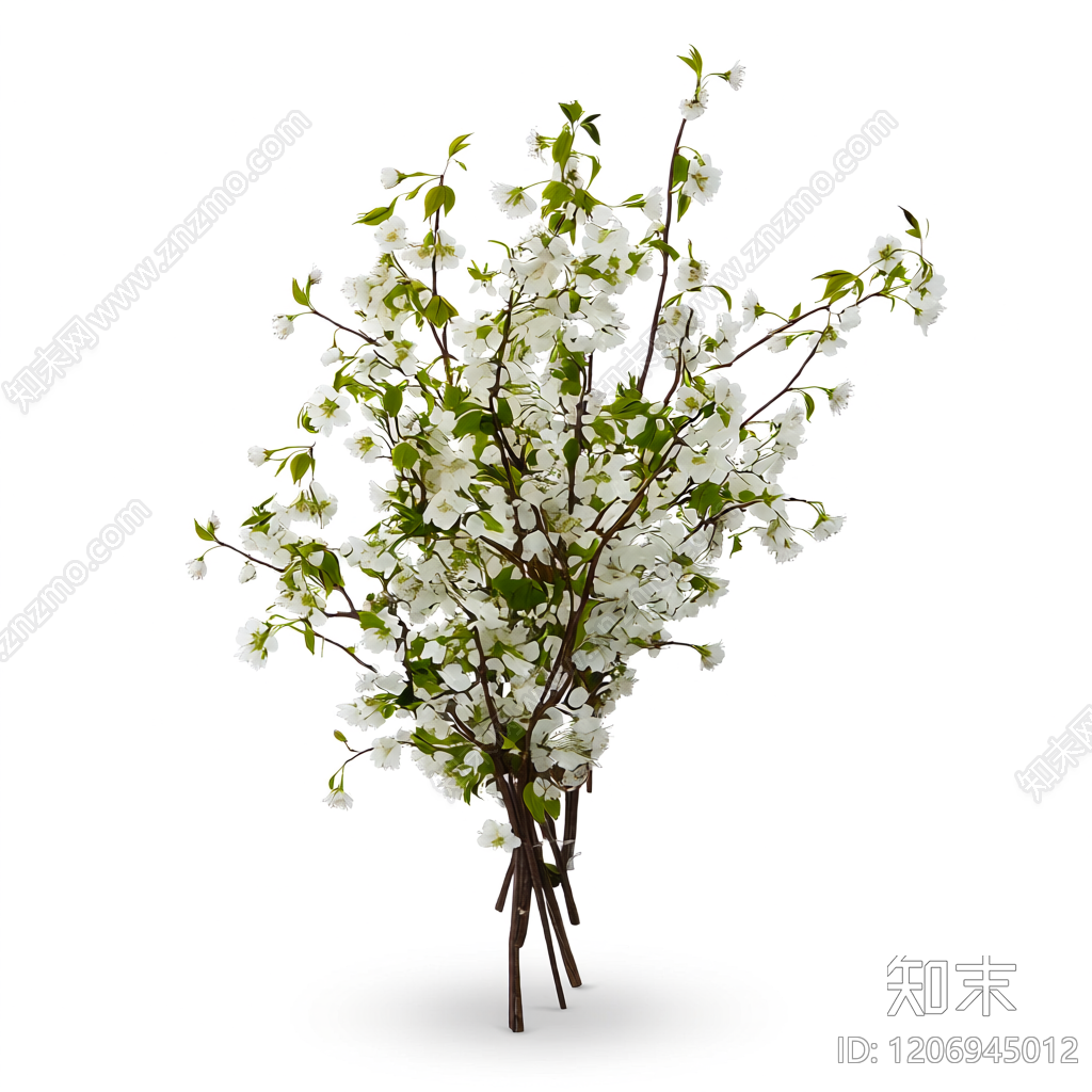 白色花束装饰3D模型下载【ID:1206945012】