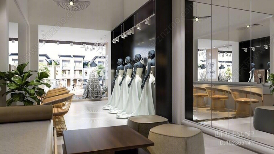 现代风格婚纱摄影店SU模型下载【ID:152365147】
