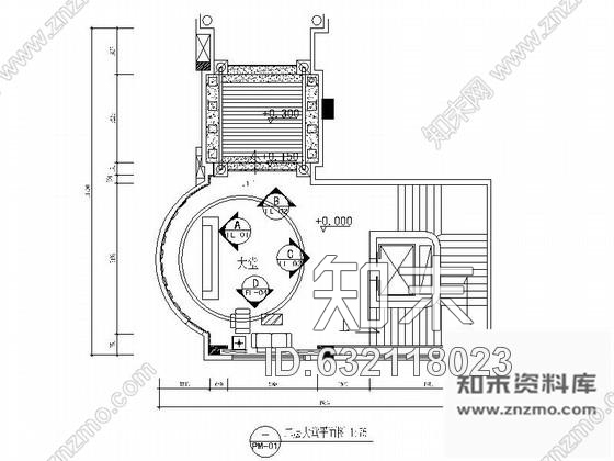 施工图休闲会所沐足大堂室内装修图cad施工图下载【ID:632118023】