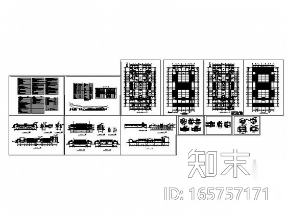 [河南]某两进四合院建筑施工图cad施工图下载【ID:165757171】