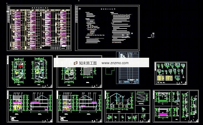 三层独栋别墅建筑cad施工图下载【ID:36951766】