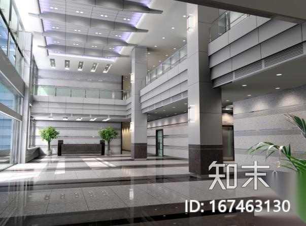 [北京]某写字楼大堂施工图（含效果）cad施工图下载【ID:167463130】