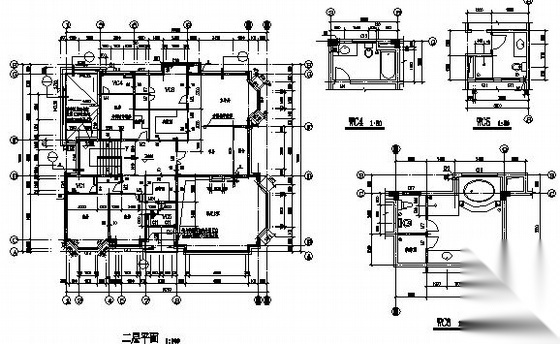 某二层别墅建筑施工图施工图下载【ID:149916142】