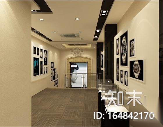 [广州]某名表专卖店室内装修施工图（含效果）cad施工图下载【ID:164842170】