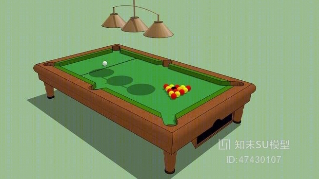 桌球SU模型下载【ID:917972647】