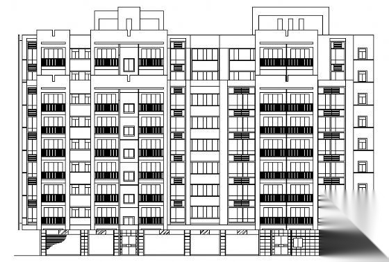 某小区六层商住楼建筑方案图cad施工图下载【ID:165422122】