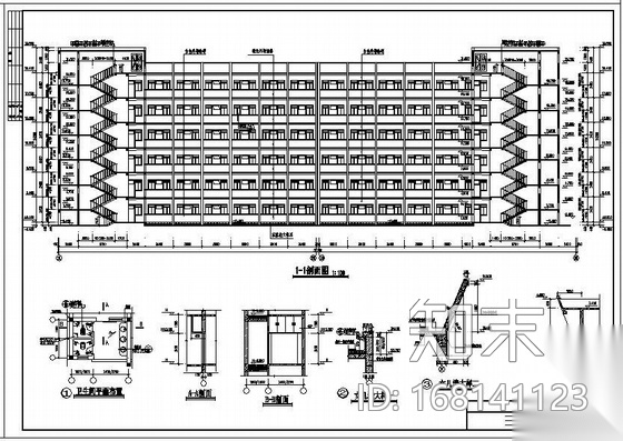 某中学学生宿舍建筑结构图及PKPM计算模型施工图下载【ID:168141123】