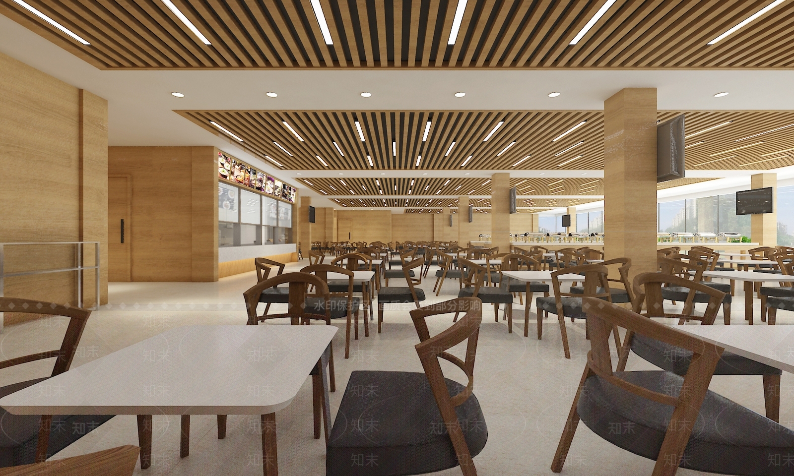 现代食堂3D模型下载【ID:735350796】