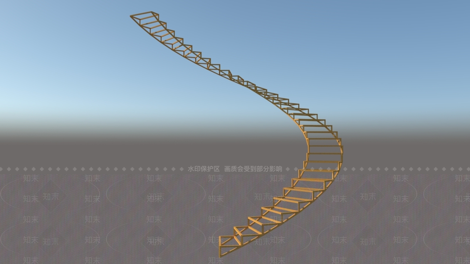 螺旋铁艺楼梯SU模型下载【ID:635353614】
