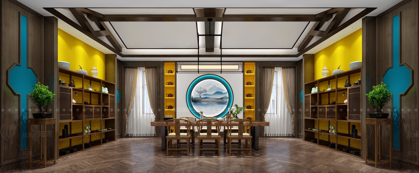 中式茶室3D模型下载【ID:335355177】