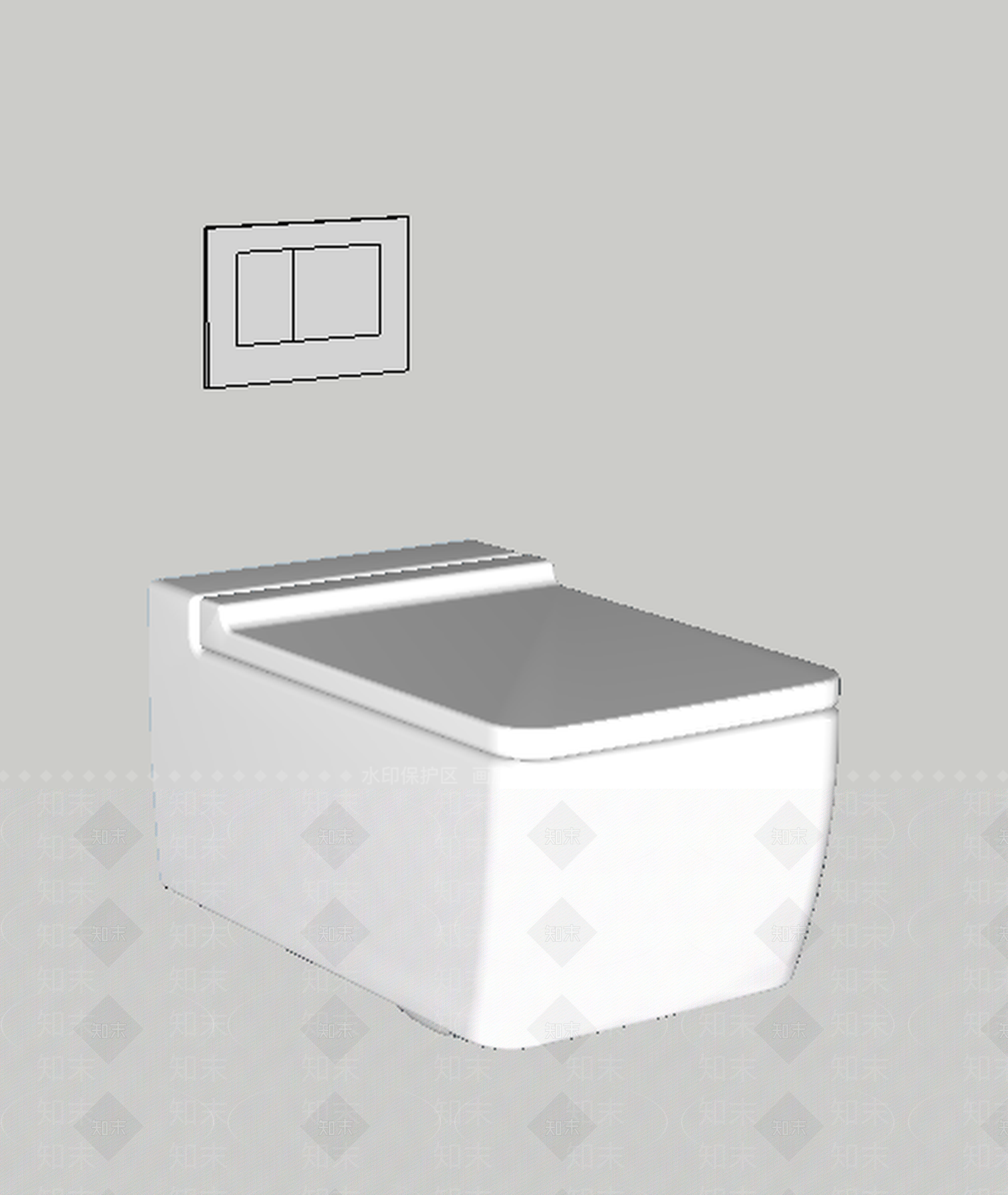 壁挂马桶SU模型下载【ID:735358128】