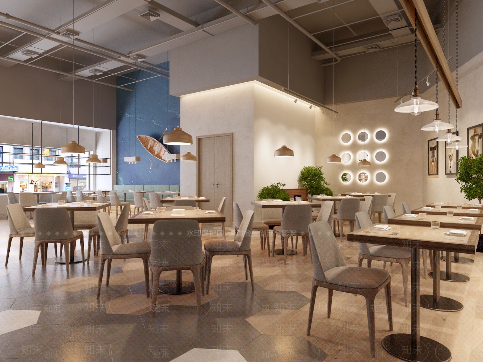 现代茶餐厅面包店咖啡店3D模型下载【ID:335376106】