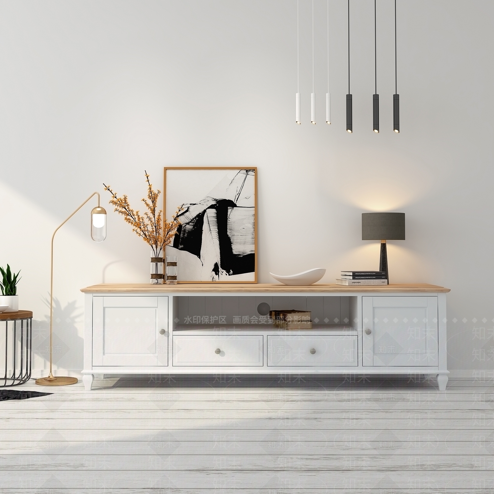 现代简约客厅意利经典家具北欧电视柜3D模型下载【ID:935378097】