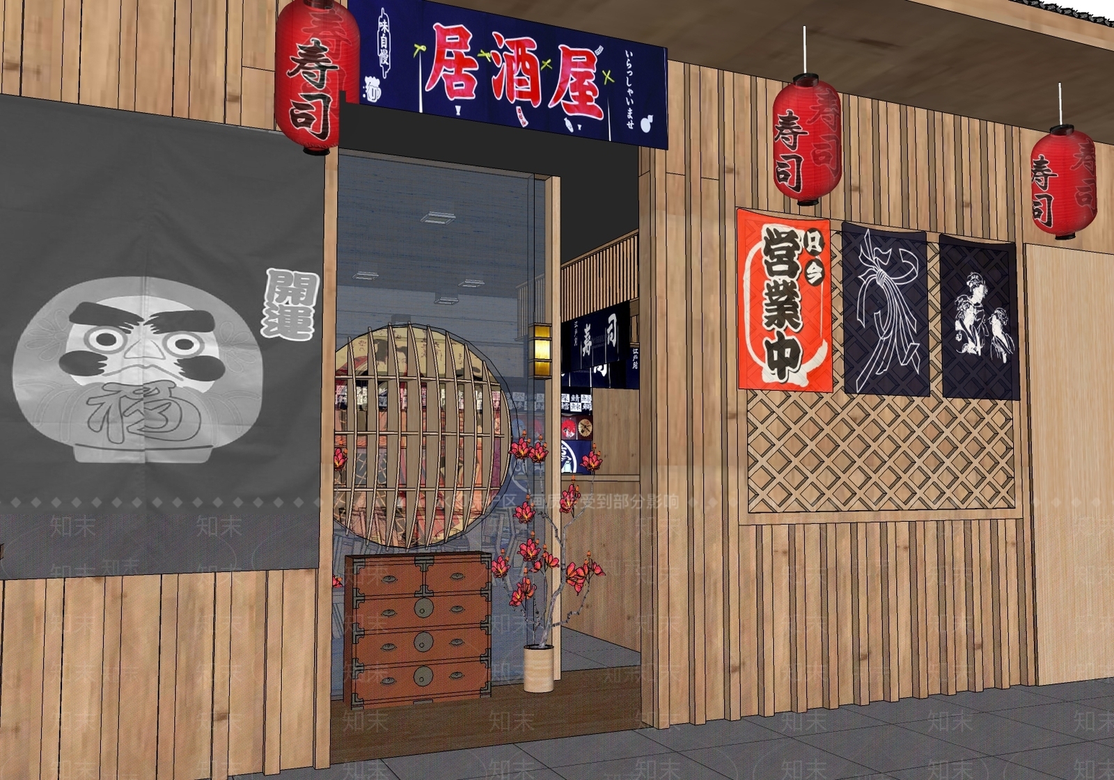 日式居酒屋料理店SU模型下载【ID:835399612】