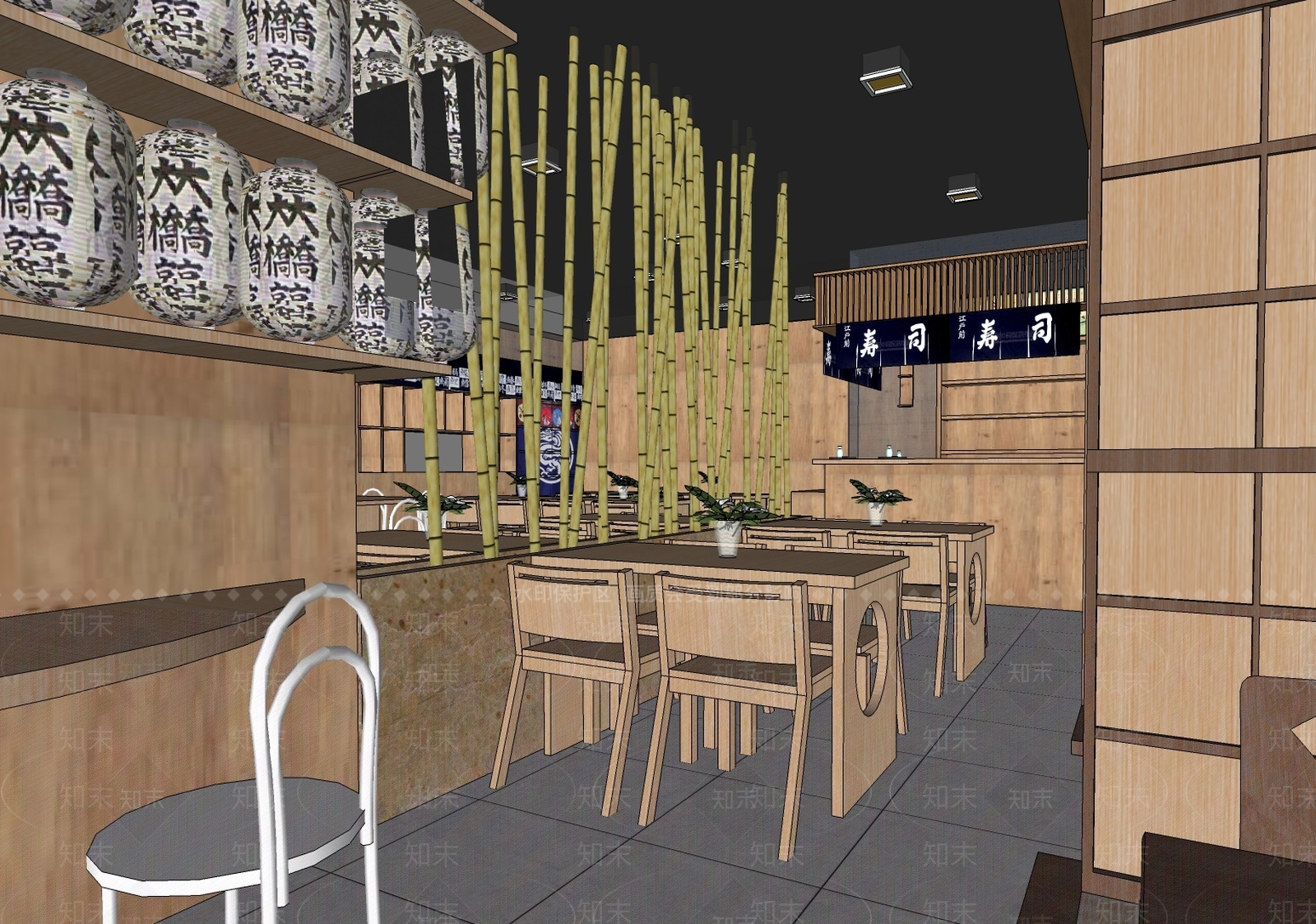 日式居酒屋料理店SU模型下载【ID:835399612】