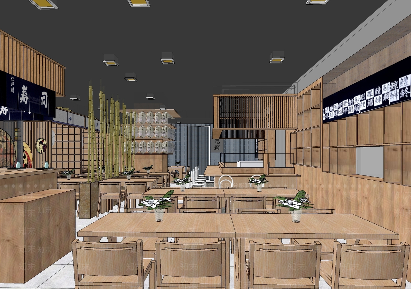 日式居酒屋料理店SU模型下载【ID:835399612】