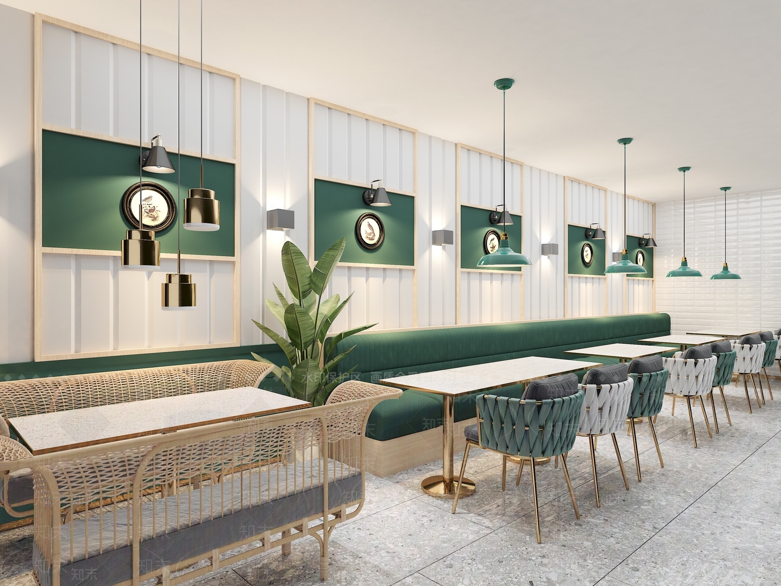 卡座桌椅组合3D模型下载【ID:335403467】