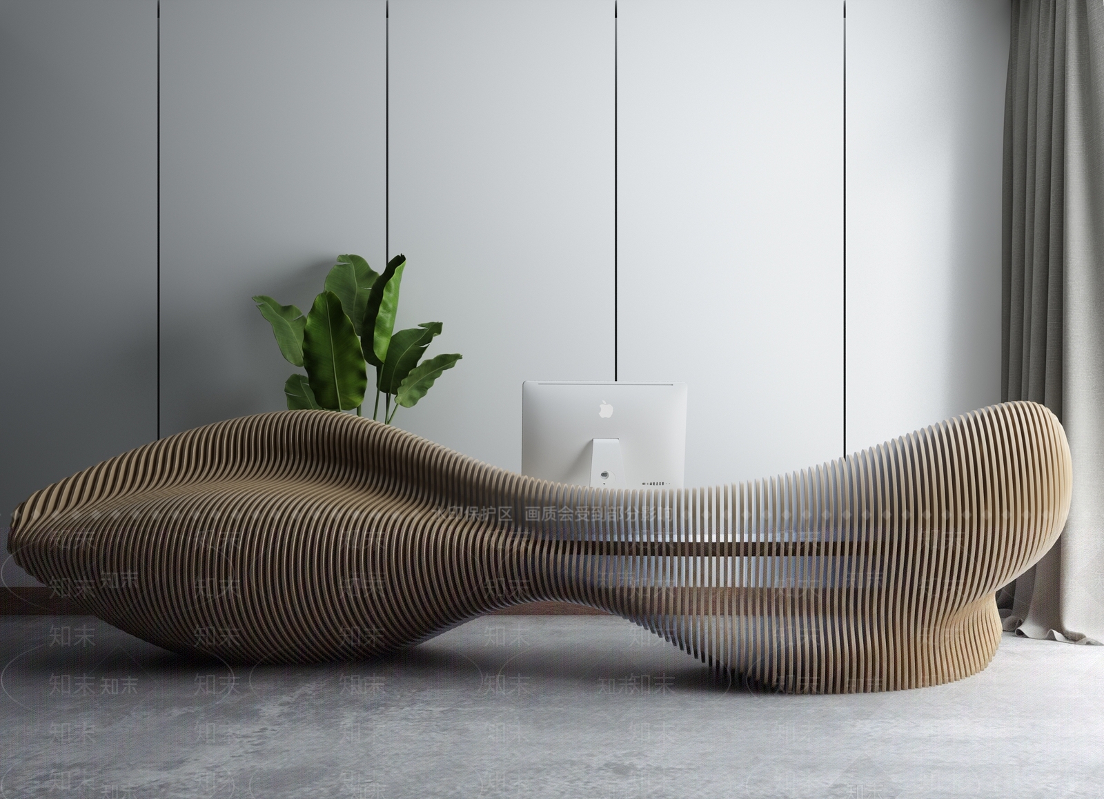 现代办公室吧台接待台收银台酒店大堂3D模型下载【ID:635417363】