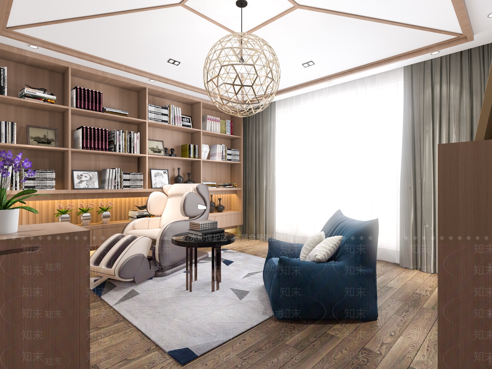 现代休闲书吧3D模型下载【ID:235429703】