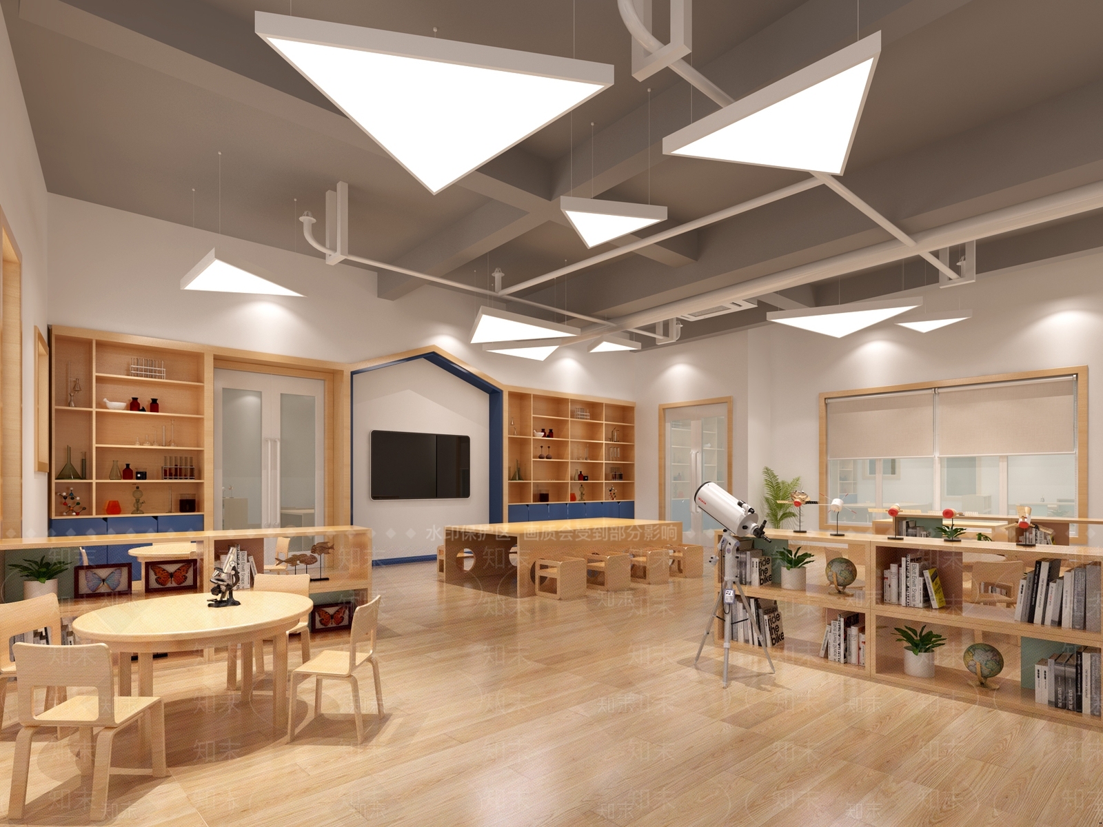 现代幼儿园活动室科学室3D模型下载【ID:535445009】