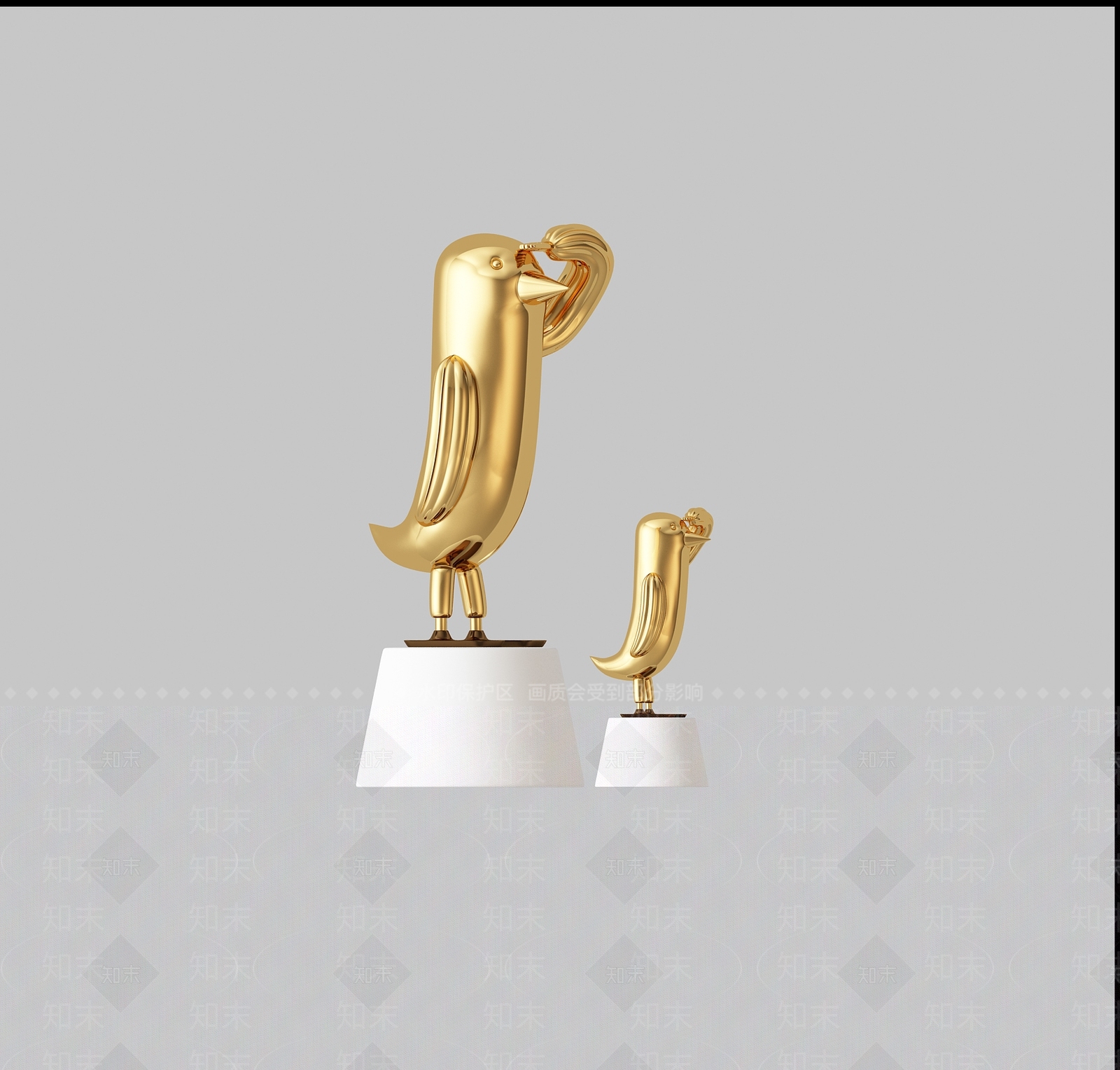 现代金属眺望鸟3D模型下载【ID:335451893】