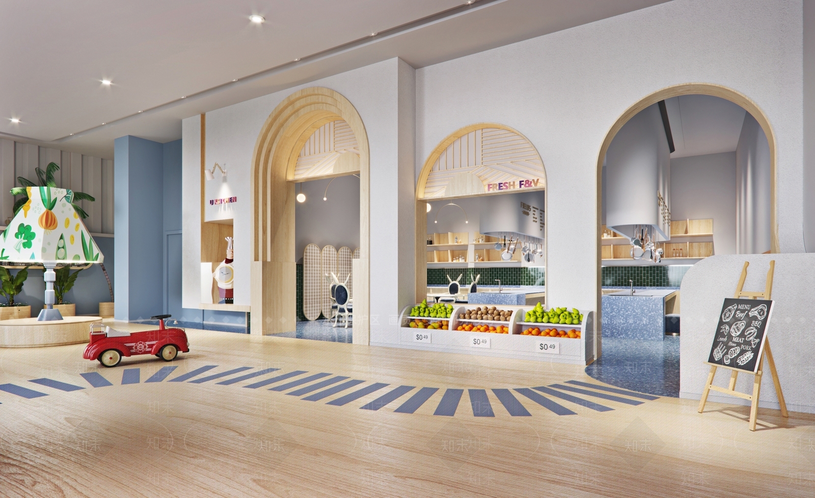 现代儿童主题餐厅3D模型下载【ID:735468961】