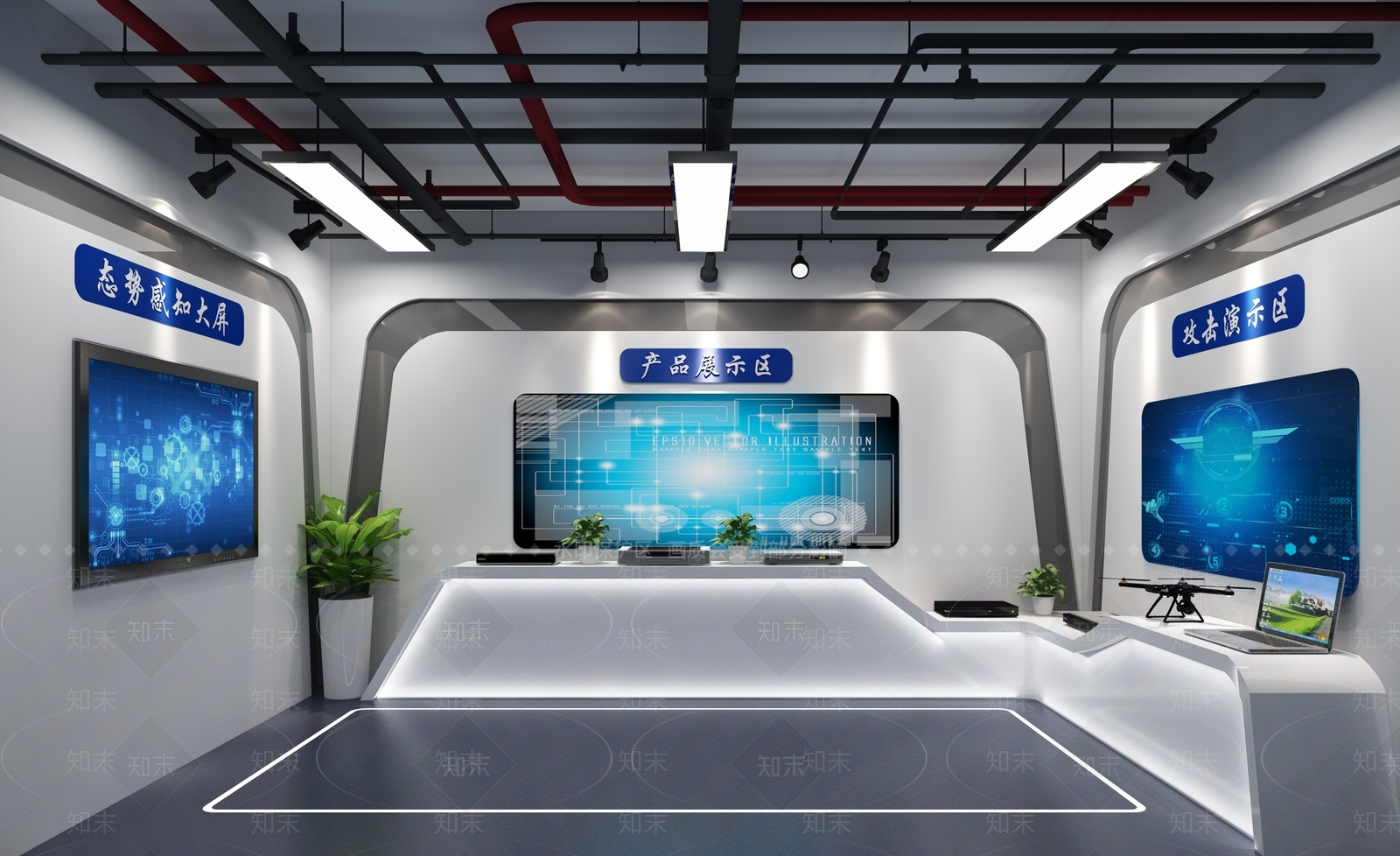 现代科学技术展厅3D模型下载【ID:935471510】