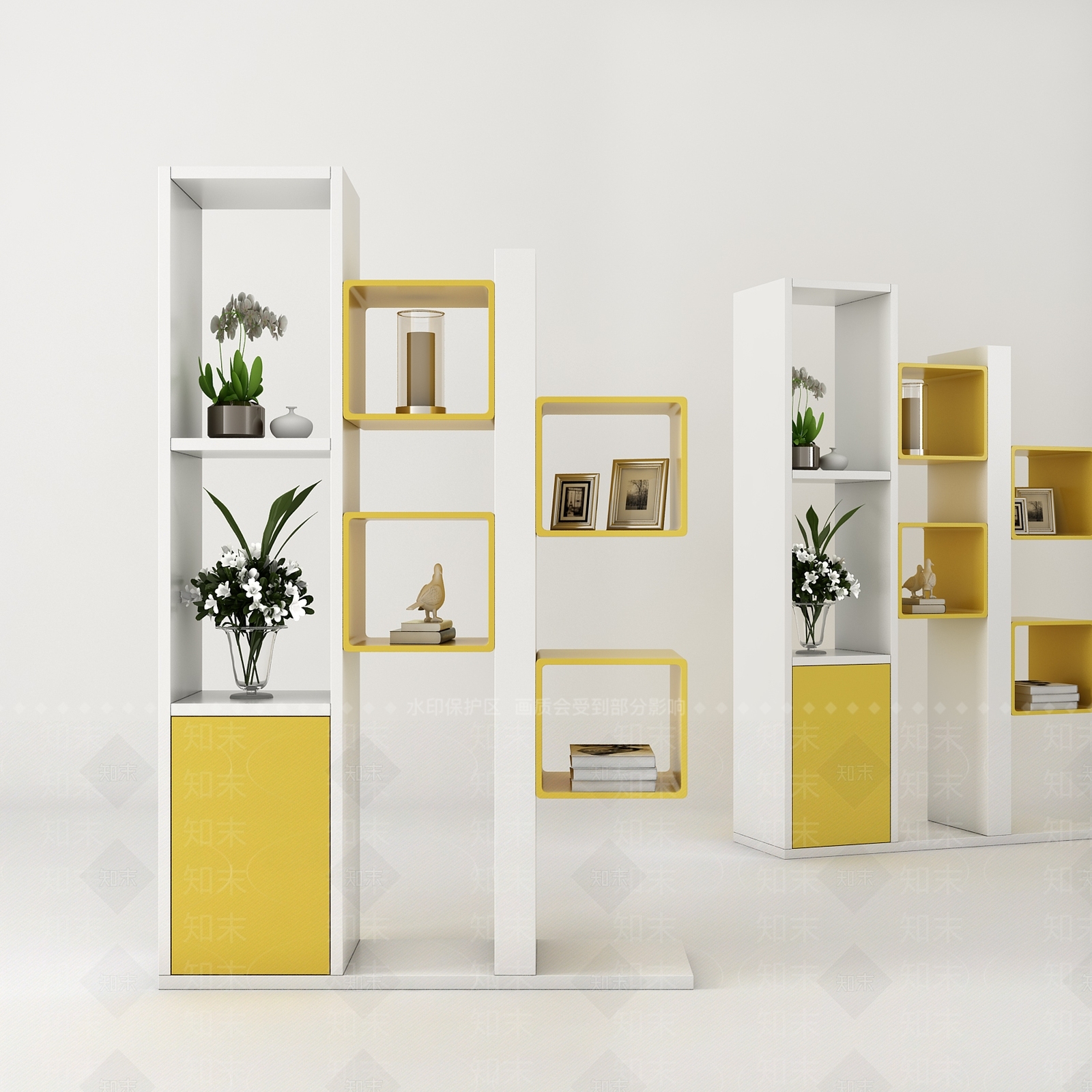 现代玄关柜门厅柜饰品3D模型下载【ID:935472167】