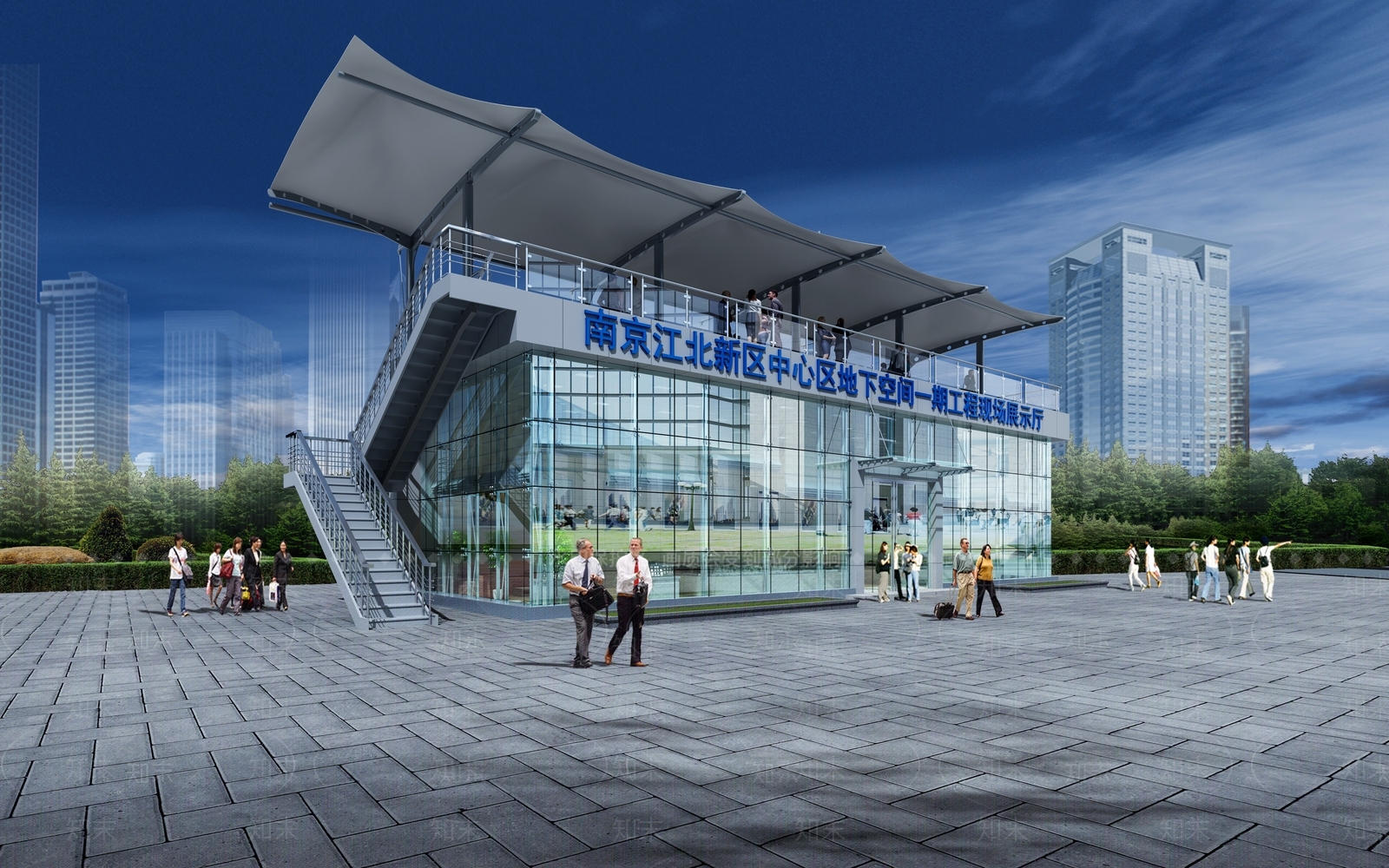 现代阳光房门头玻璃幕外建筑3D模型下载【ID:935475510】