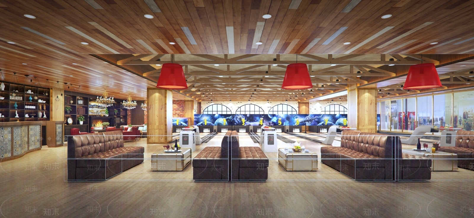 现代保龄球室3D模型下载【ID:935486957】