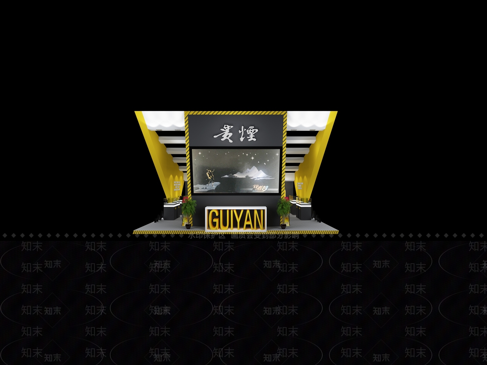 现代展馆展厅展柜3D模型下载【ID:735487200】