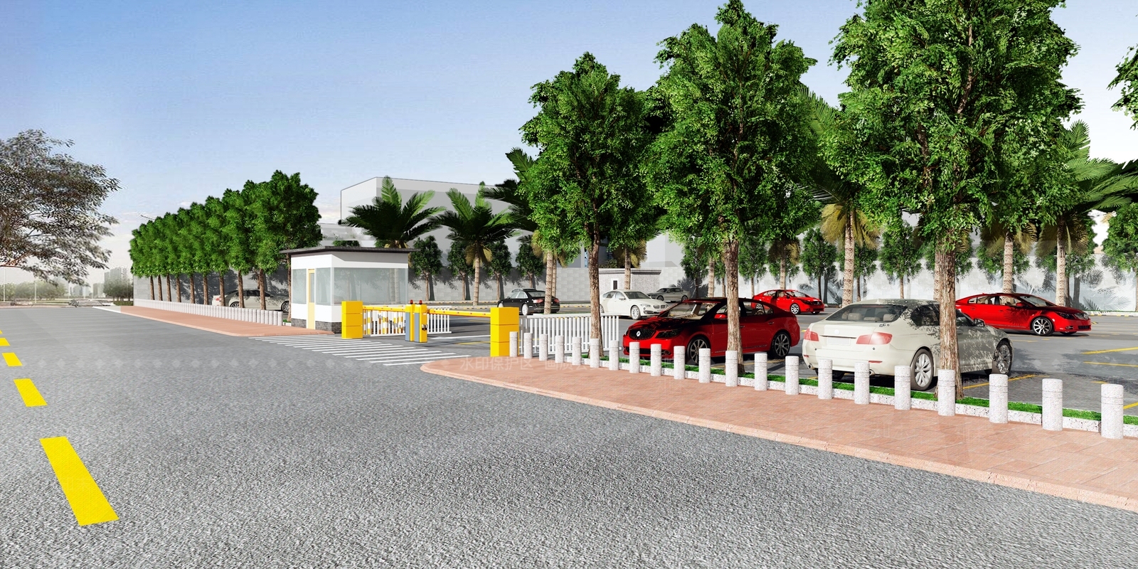 停车场车站绿化3D模型下载【ID:935491429】