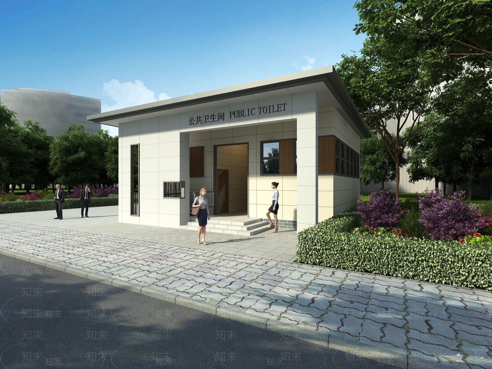 现代户外卫生间建筑3D模型下载【ID:835512539】