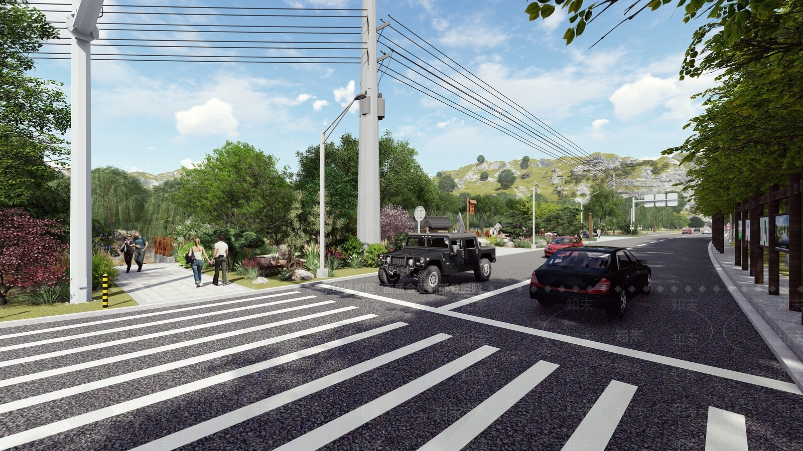 庭院景观方案设计SU模型下载【ID:635516004】