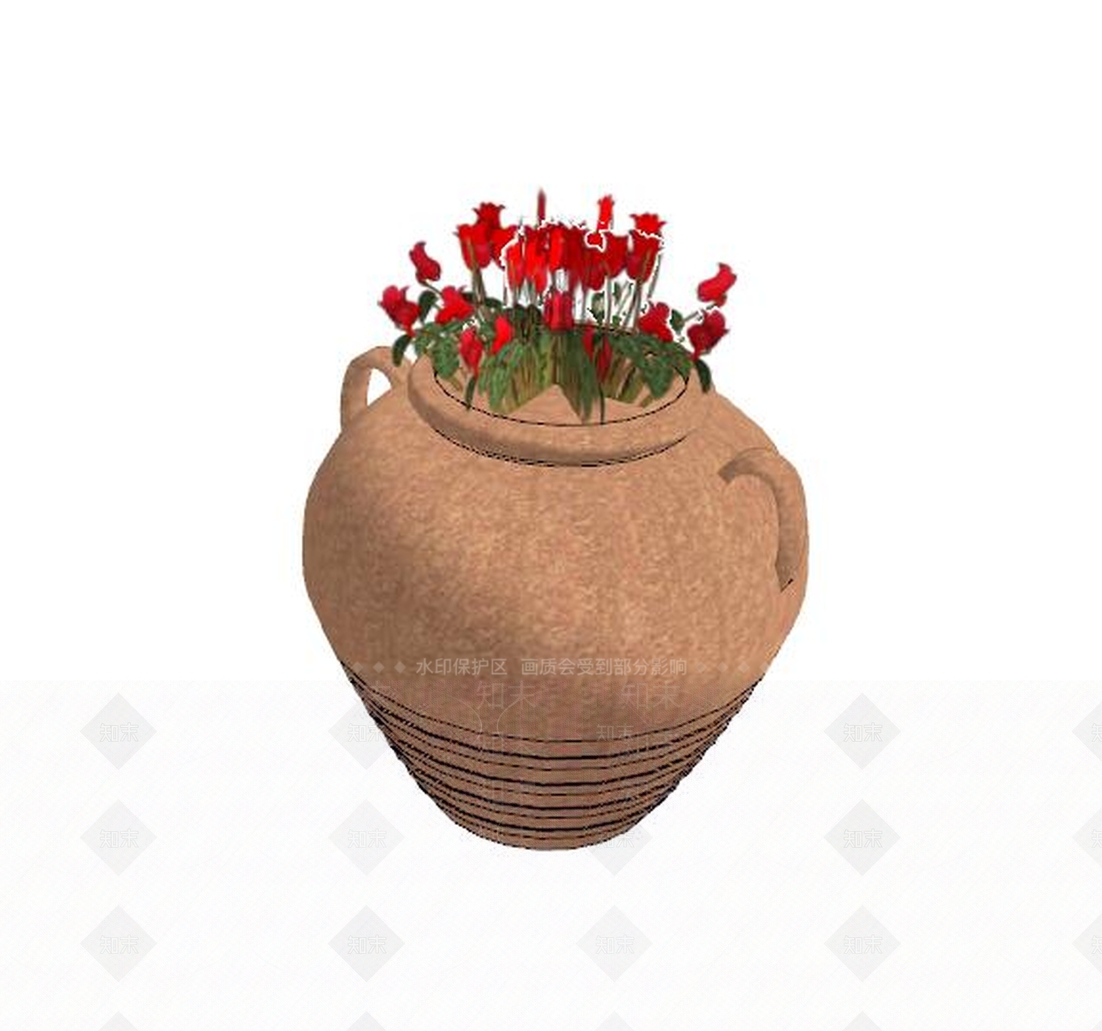 欧式小品花钵SU模型下载【ID:635529601】