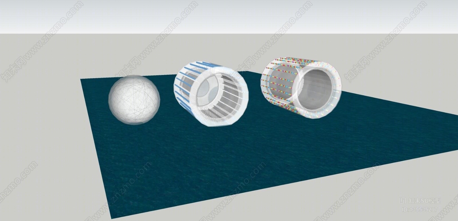 水上娱乐碰碰球SU模型下载【ID:135535207】
