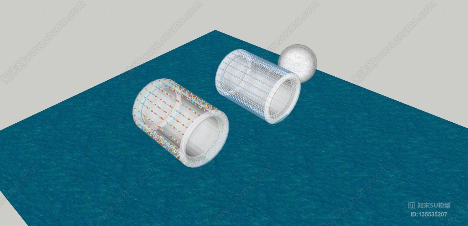 水上娱乐碰碰球SU模型下载【ID:135535207】