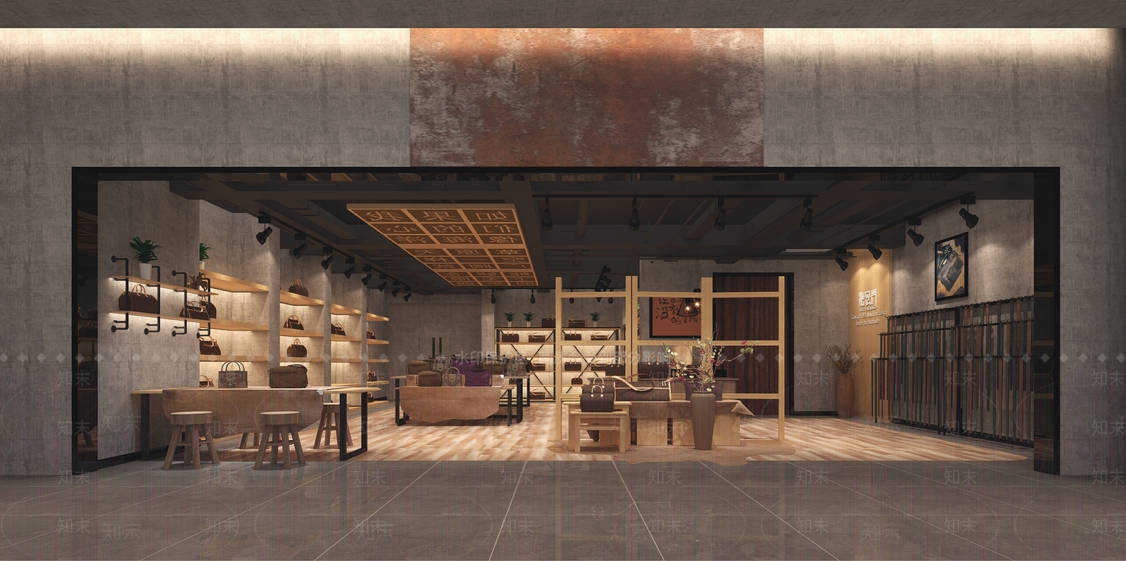 工业风皮包店3D模型下载【ID:135537306】