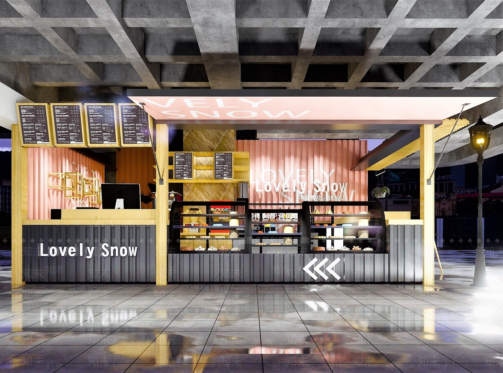 甜品店奶茶店面包店烘焙店SU模型下载【ID:935537476】