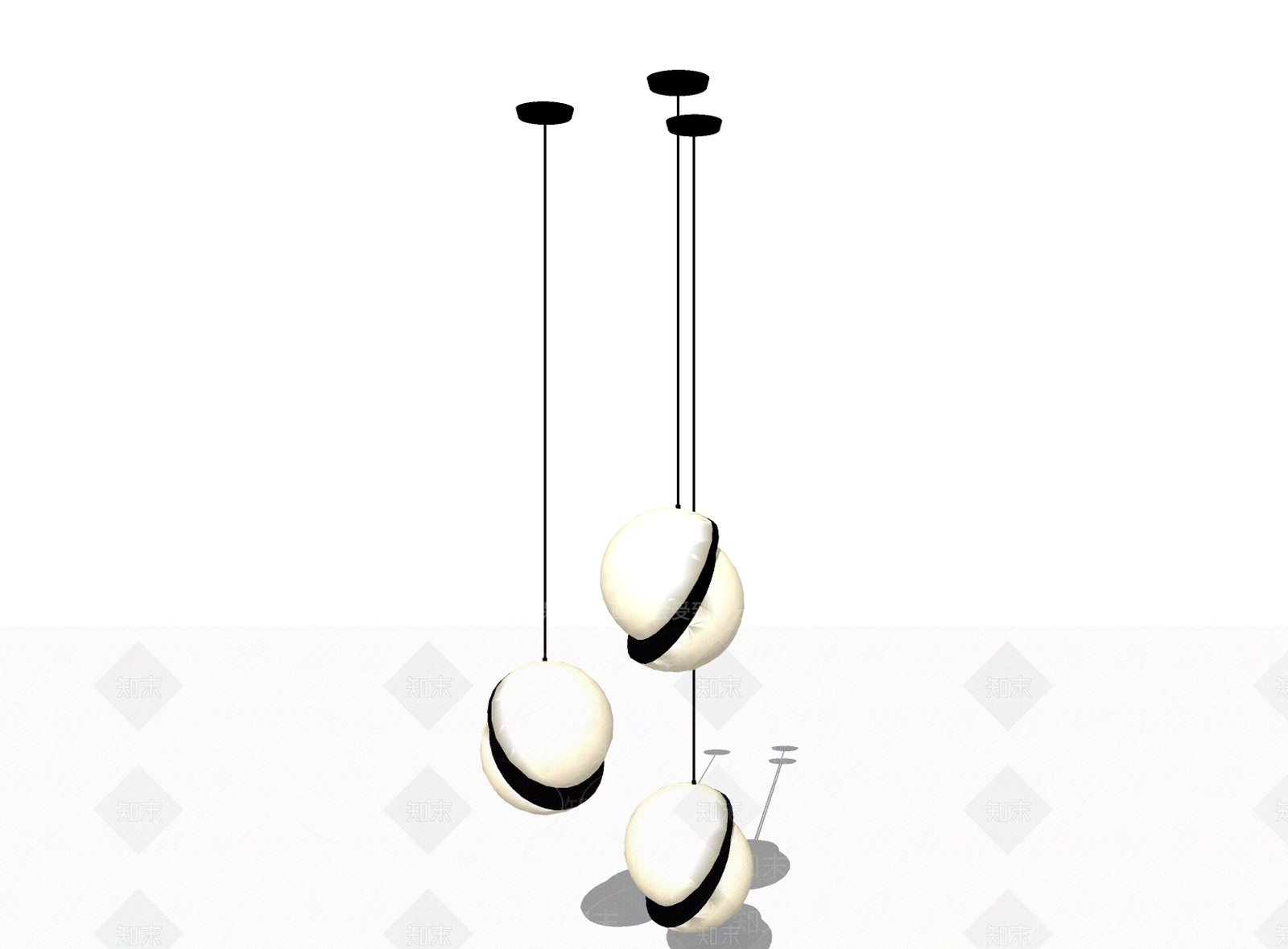 现代北欧室内吊灯灯具模型SU模型下载【ID:335541860】