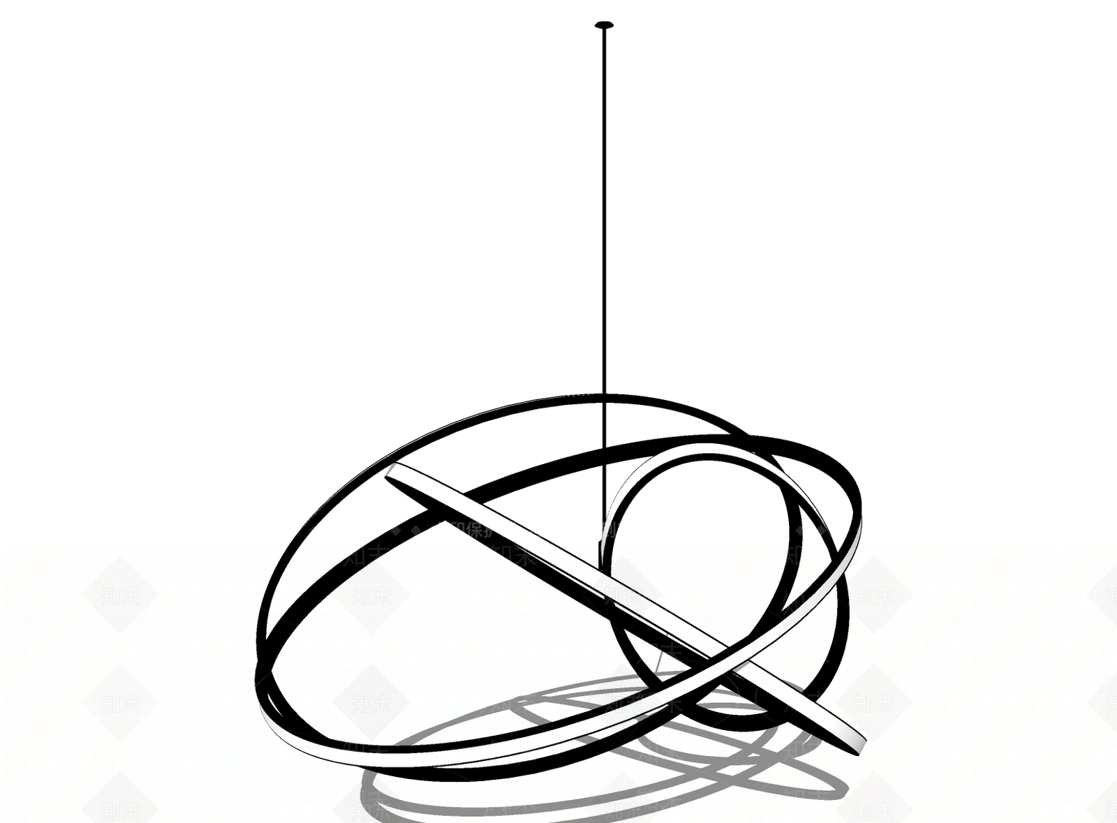 现代北欧室内吊灯灯具模型SU模型下载【ID:335541869】