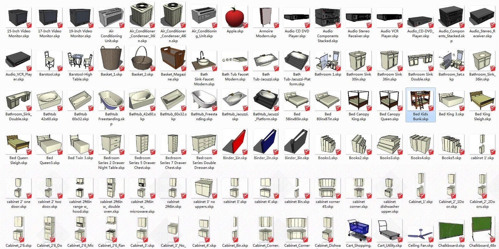 室内各种模型六百个合集SU模型下载【ID:435596053】